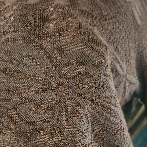 Missoni off shoulder chocolate floral jacquard knit Sweater Sz 40 Made in Italy - Picture 8 of 14